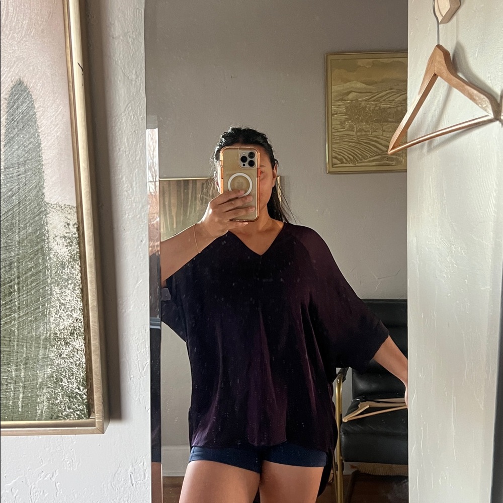 Vince 100% silk NWT Deep Purple Women's blouse - Picture 6 of 7